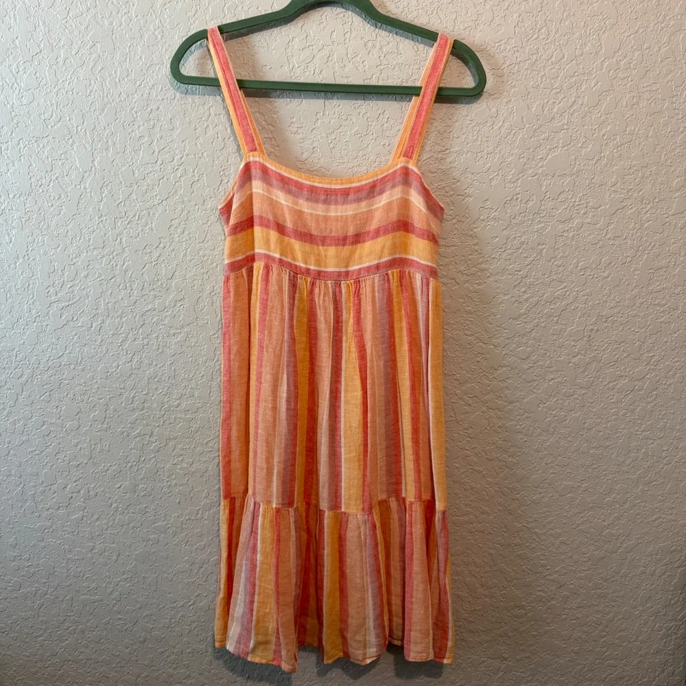 Rails Sadie Azalea Stripe Dress XS Summer Boho Coastal Linen Mini - Picture 2 of 6